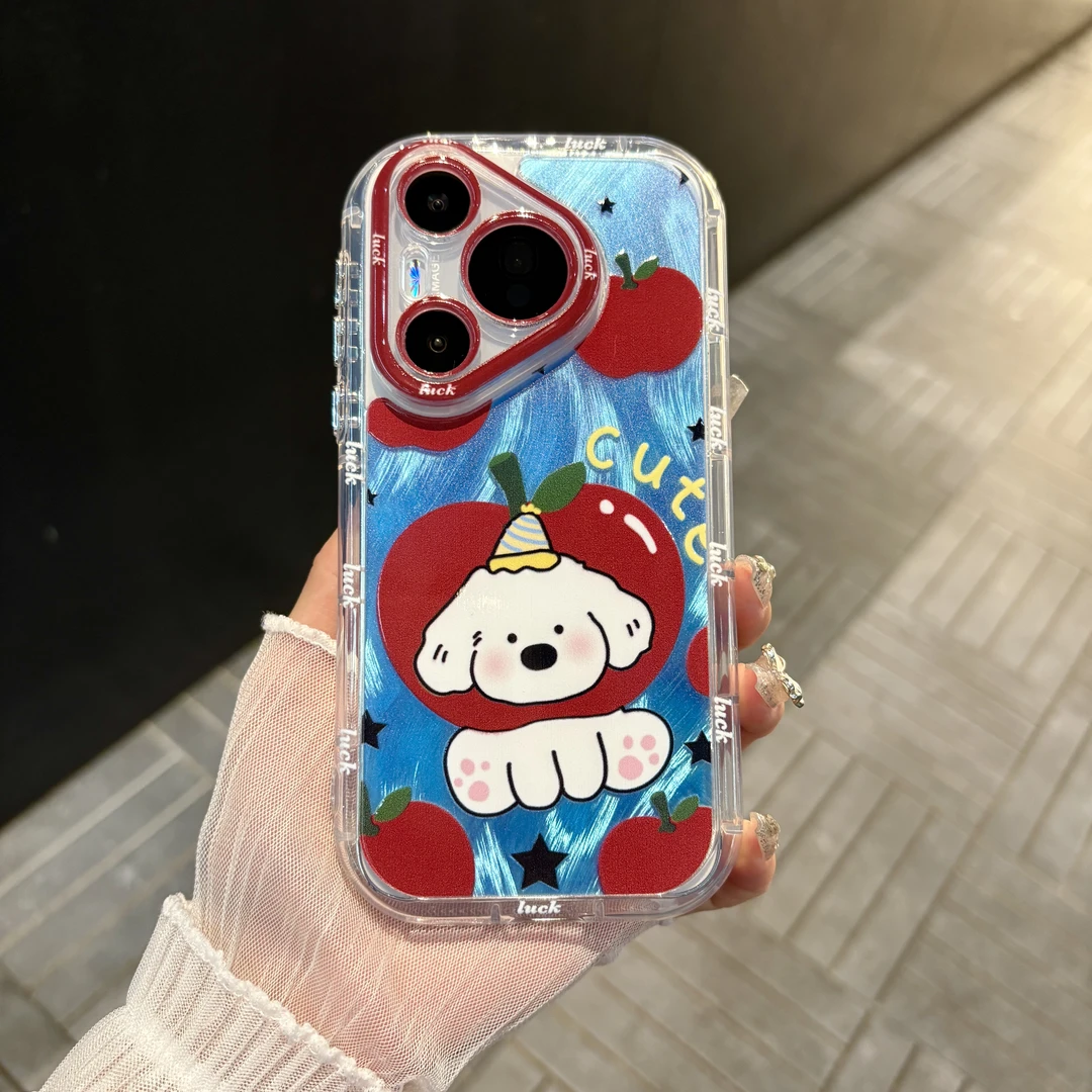 苹果/华为/oppo/vivo/小米 卡通小狗适用pura70羽纱奶油手机壳