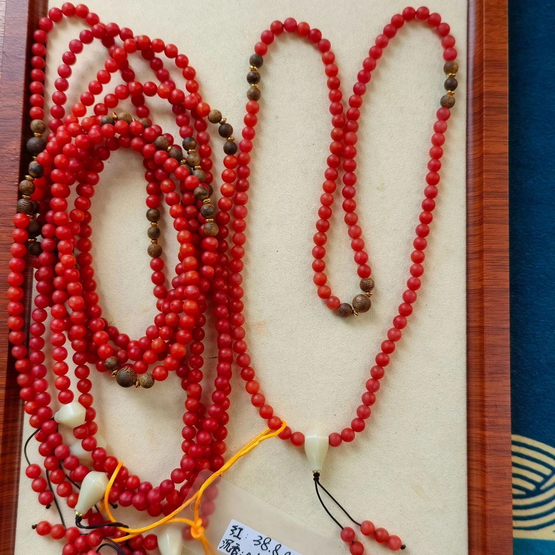 SC80029 精品 南红 老甘南 圆珠 108 脖挂