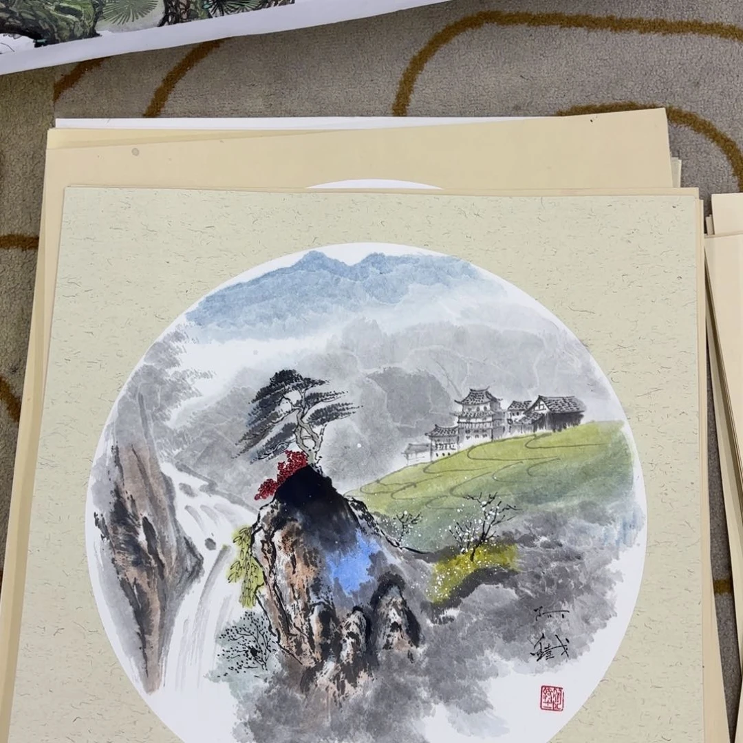 国画啊铁斗方李欣主播