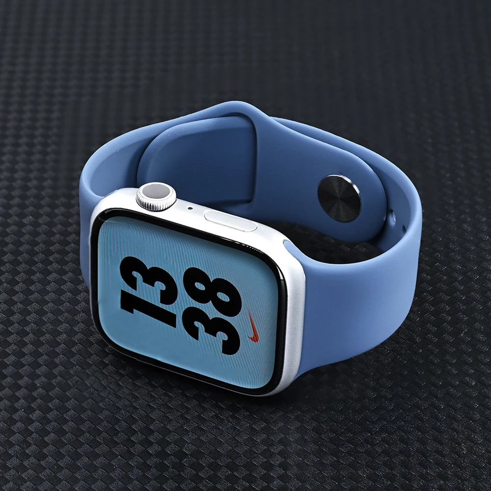 适用 applewatchSE腕带液态硅胶表带苹果手表S10 S9 S8防水Ultra2