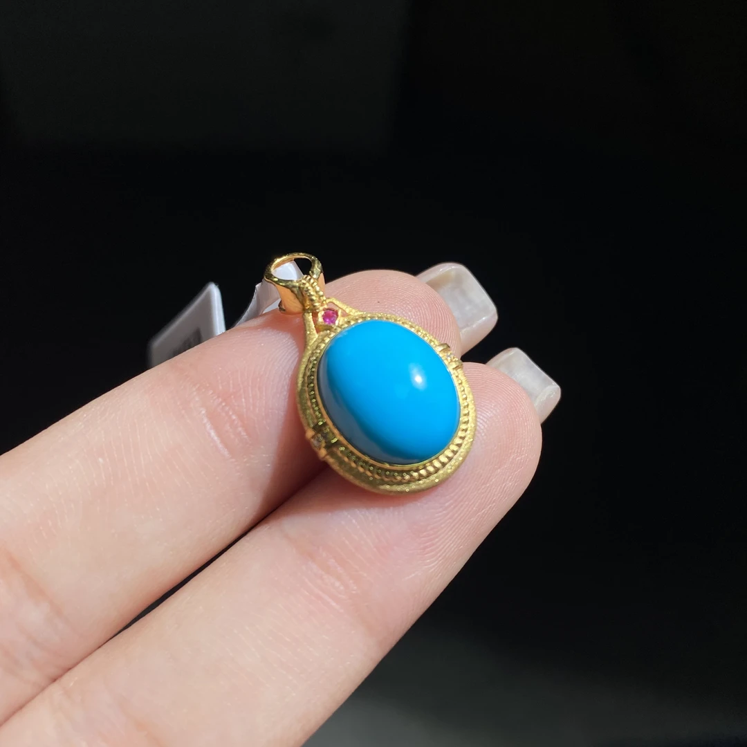 18K金美松蛋面吊坠