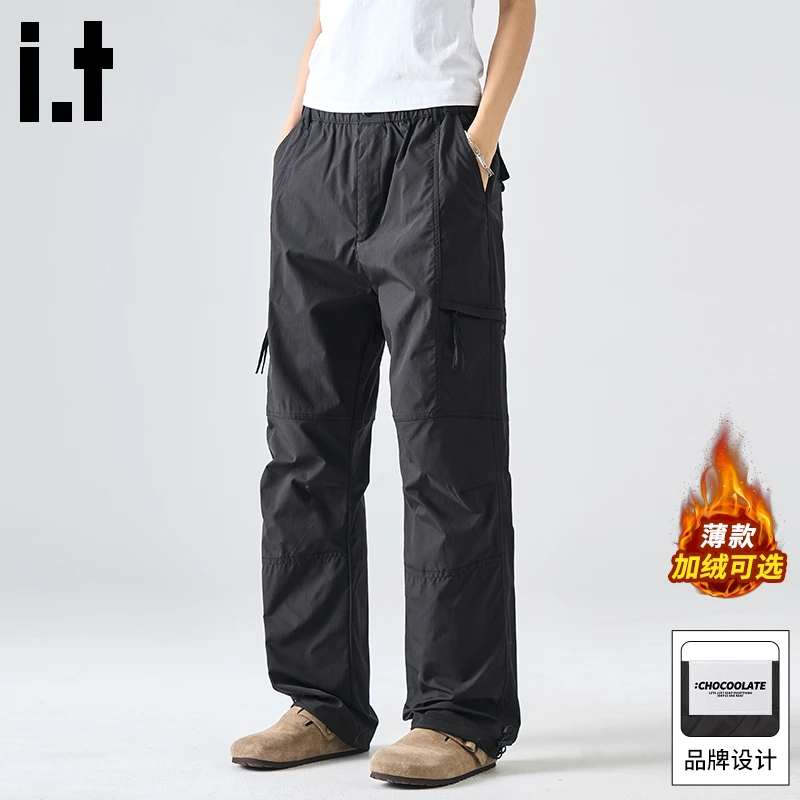 it: CHOCOOLATE户外速干工装裤男秋冬加绒美式机能宽松休闲裤子男