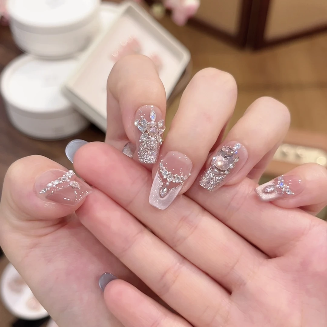 茉哉W现货【爱洛公主】纯手工定制美甲拆卸穿戴甲A4265