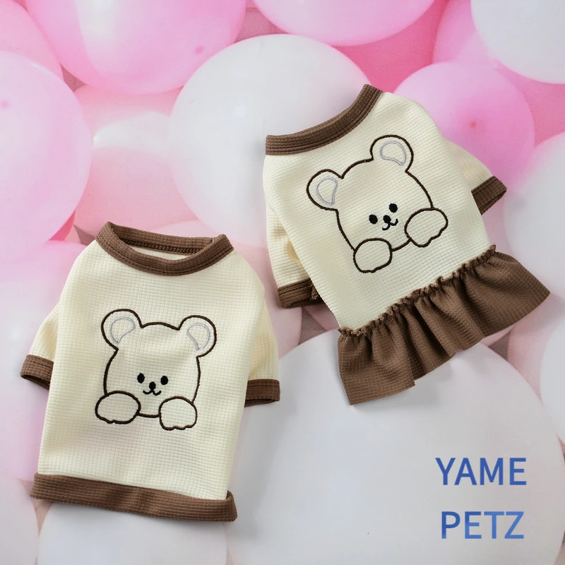 春夏新款宠物泰迪比熊衣服猫咪贵宾裙子博美小型犬雪纳瑞狗狗衣服