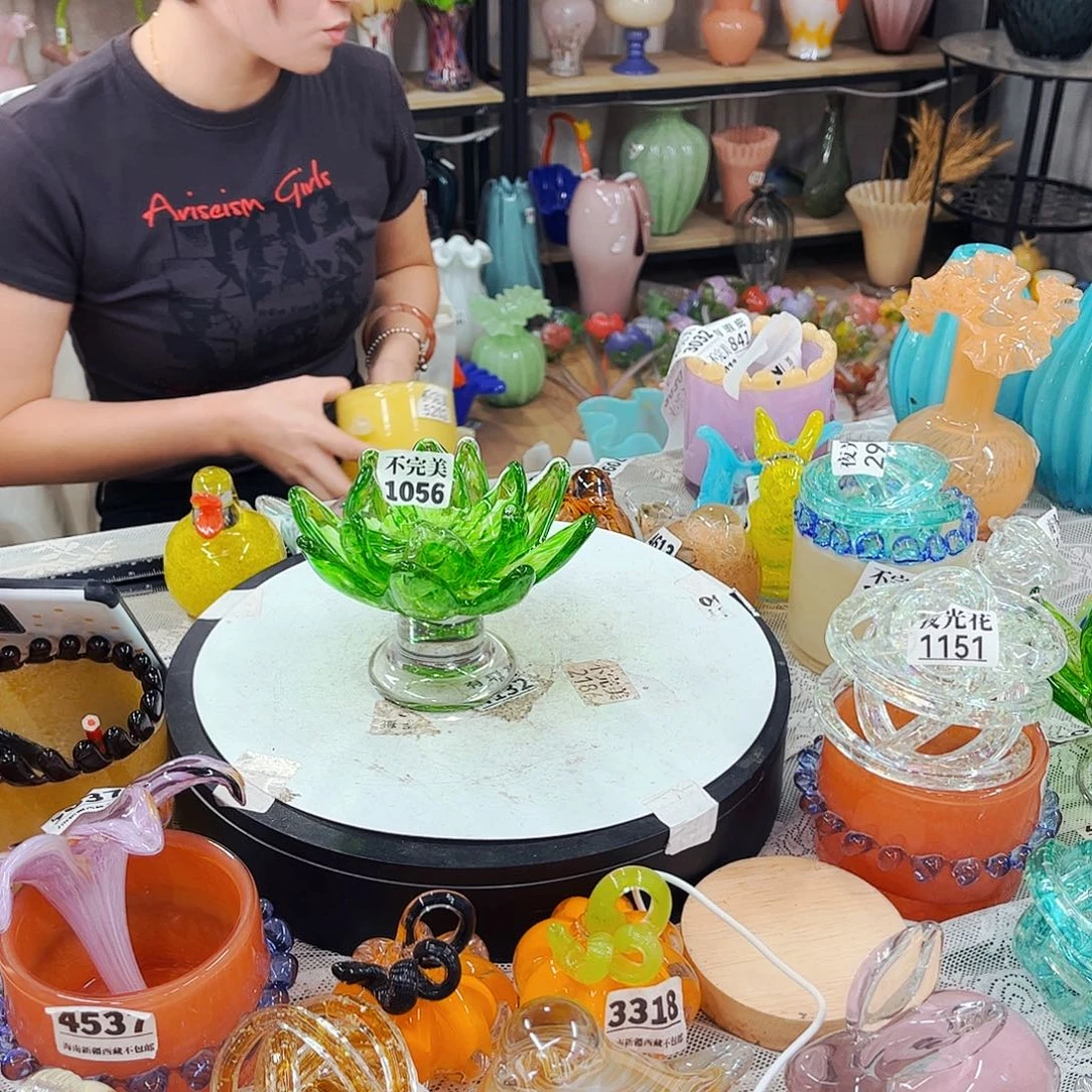 1056莲花 家悦琉璃工艺品不完美