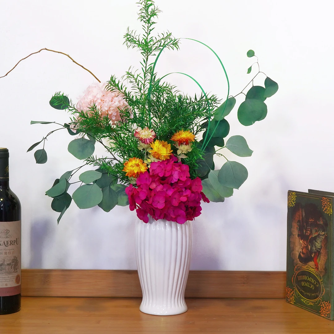 【爱丽丝】永生花送花瓶不凋零不枯萎居家花艺批发大花束干花