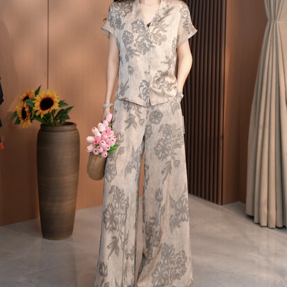 7999-41新款舒适时尚印花休闲套装