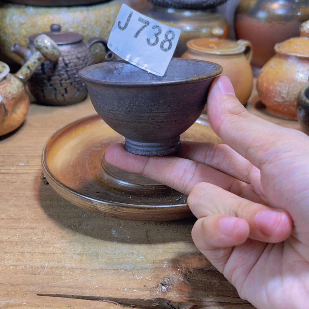 纯手工制作工艺（柴烧）裸烧纯手工制作柴烧杯738