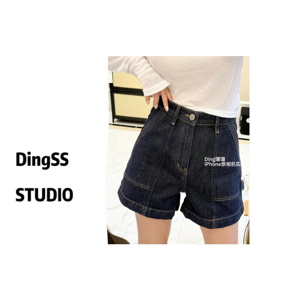 【珊珊推荐】极简报刊 夏季气质高腰小众时尚显瘦短裤