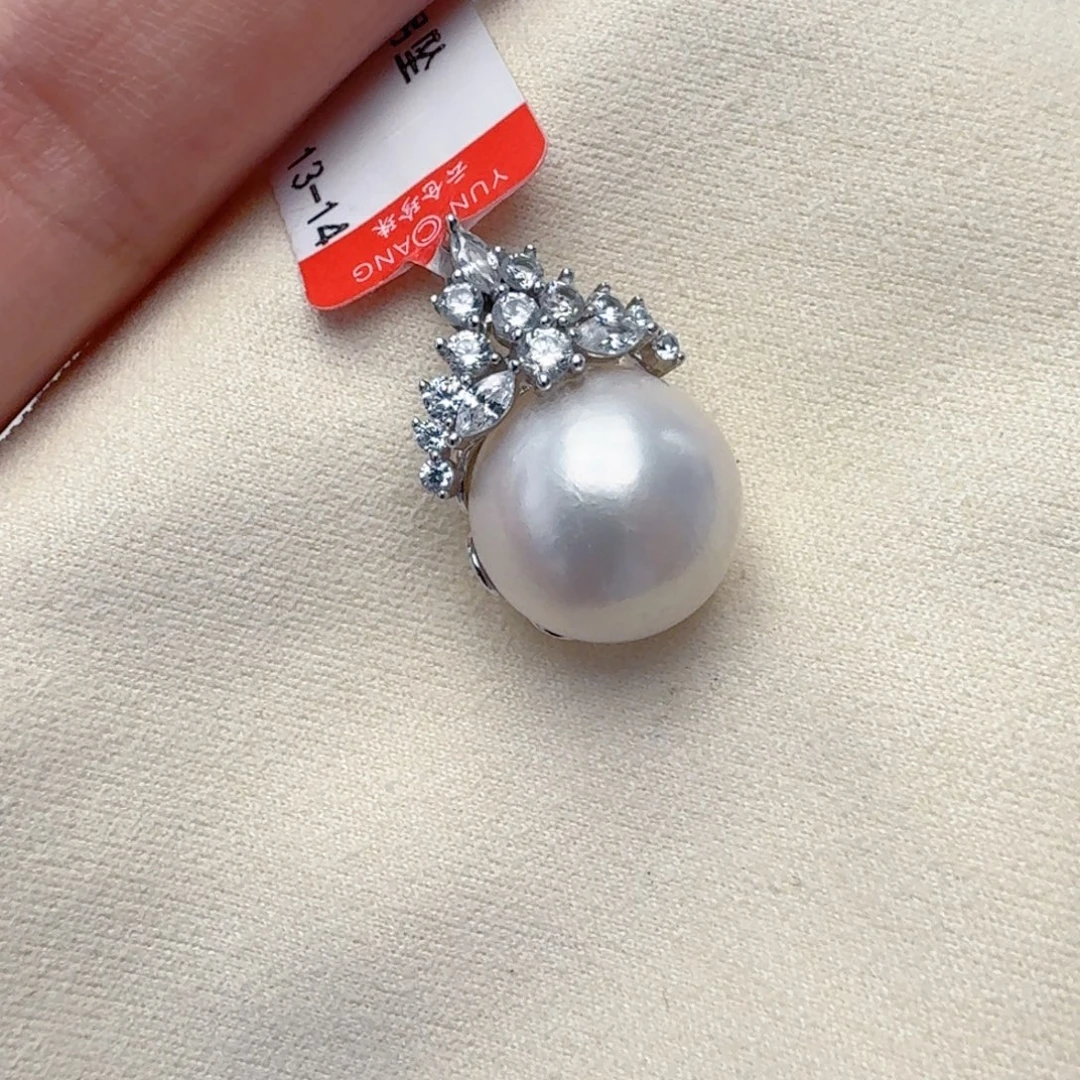 银S925镶嵌颈饰淡水珍珠@@bd138