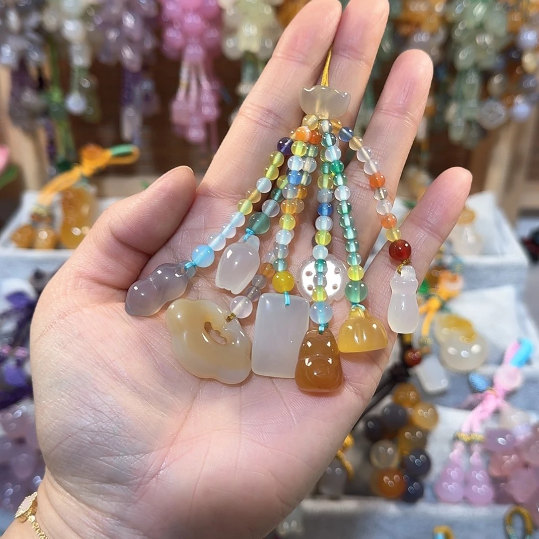 玛瑙/玉髓手机挂件未镶嵌