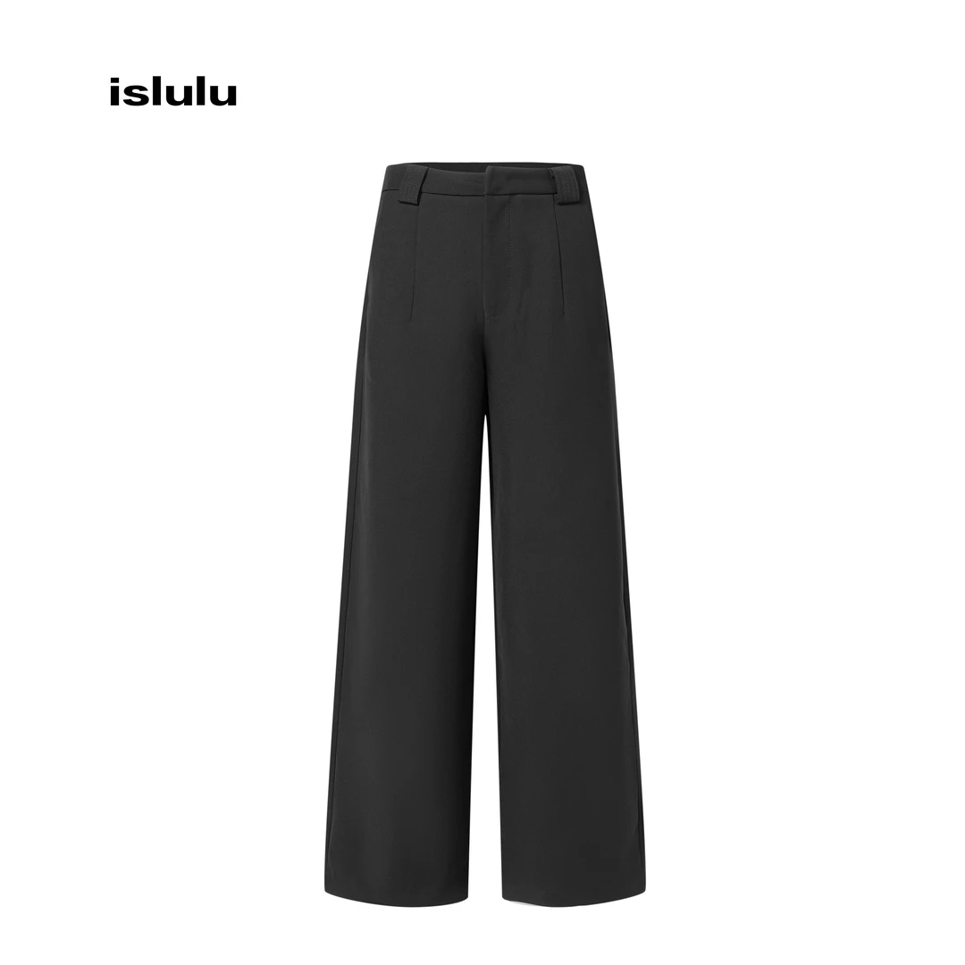 IS LULU | 【浮力款】秋季休闲阔腿直筒西装裤