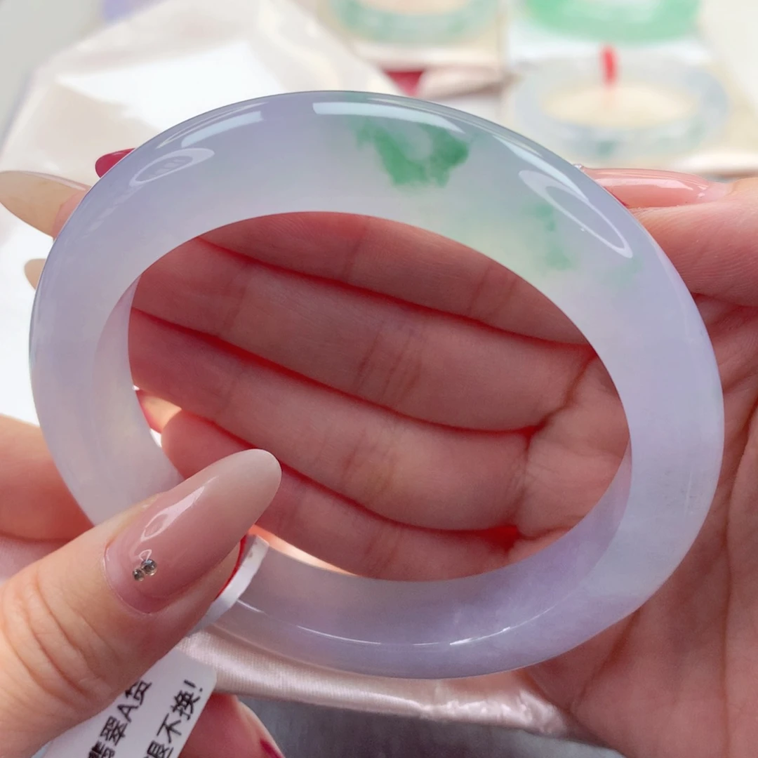 未镶嵌手镯翡翠9923睡莲 种老肉细 起胶 高货微瑕