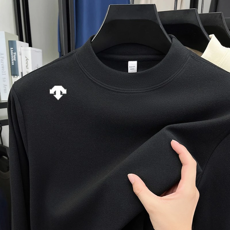 【奥莱撤柜】迪桑家秋冬季户外男士半高领长袖t恤保暖德绒打底衫潮