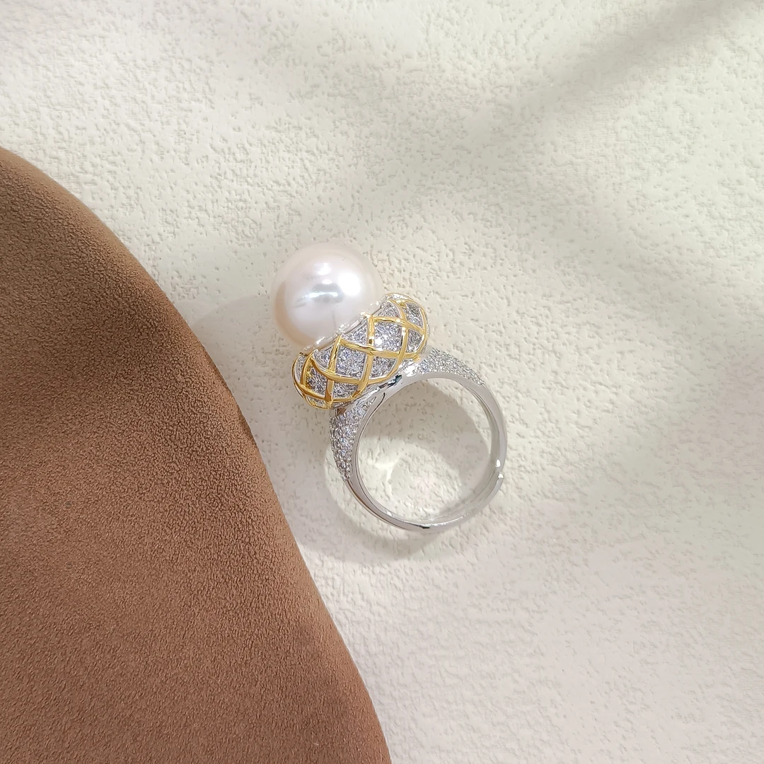 铜合金合成锆石戒指 HLM-53038 戒指轻奢时尚气质简约精致小众