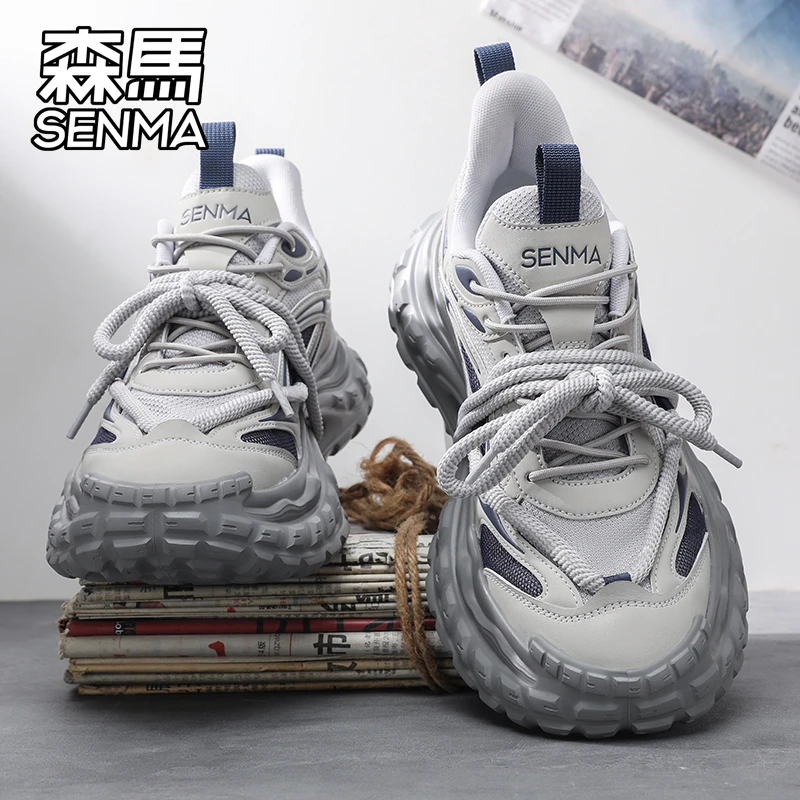 SENMA/森马男士老爹鞋2025秋季新款潮流百搭厚底跑步运动鞋子男款