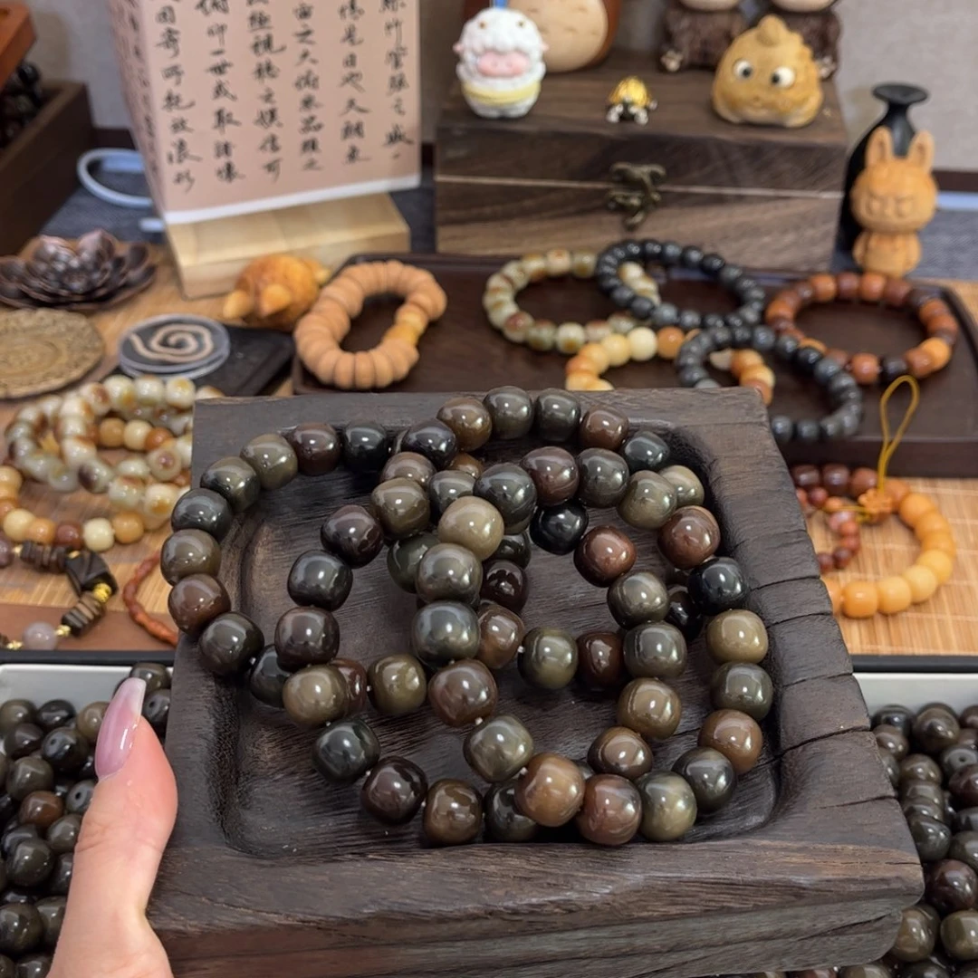 白玉菩提手串冰吸耶耶13.5桶珠微瑕随机