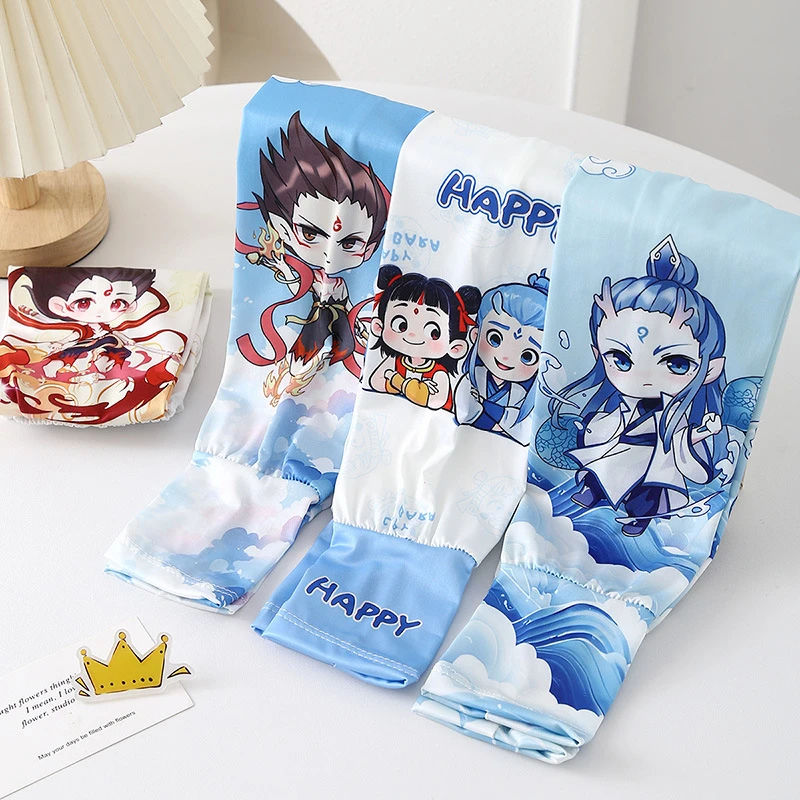 哪吒敖丙儿童冰袖防晒防紫外线冰丝套袖遮阳透气男女宝宝卡通护臂