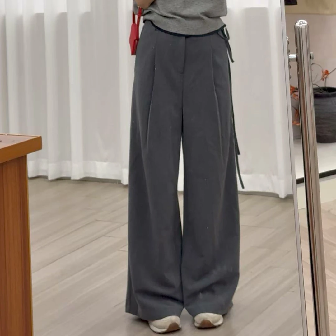 【阿凯自制】8390 韩系百搭简约慵懒风休闲裤（裤长100）