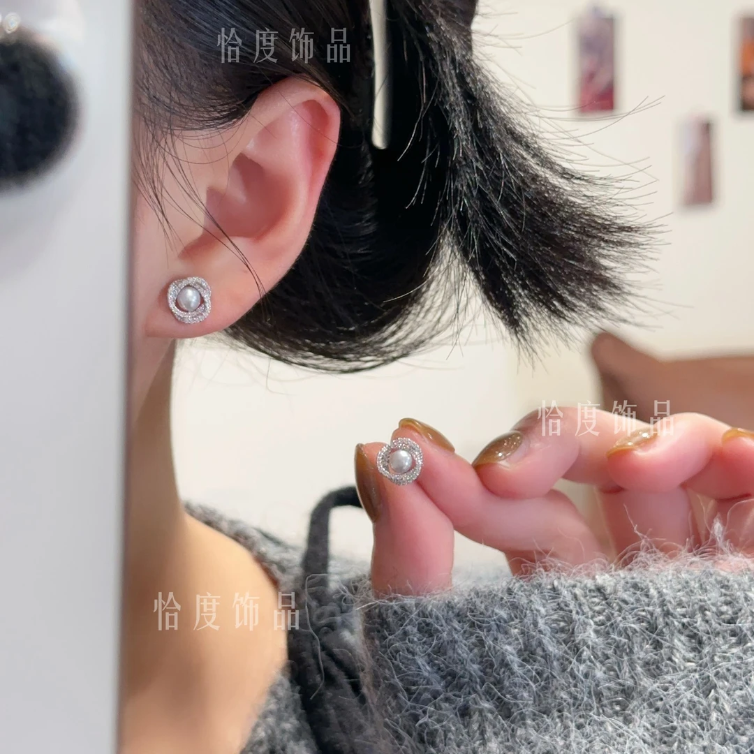 【恰度】精致小巧绳结珠珠耳钉温柔百搭