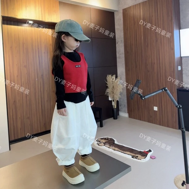 现货MZ.儿童秋冬韩版女童时髦叠穿两件套针织马甲282