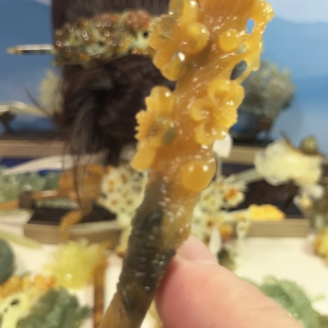 蛇纹石玉合金发饰