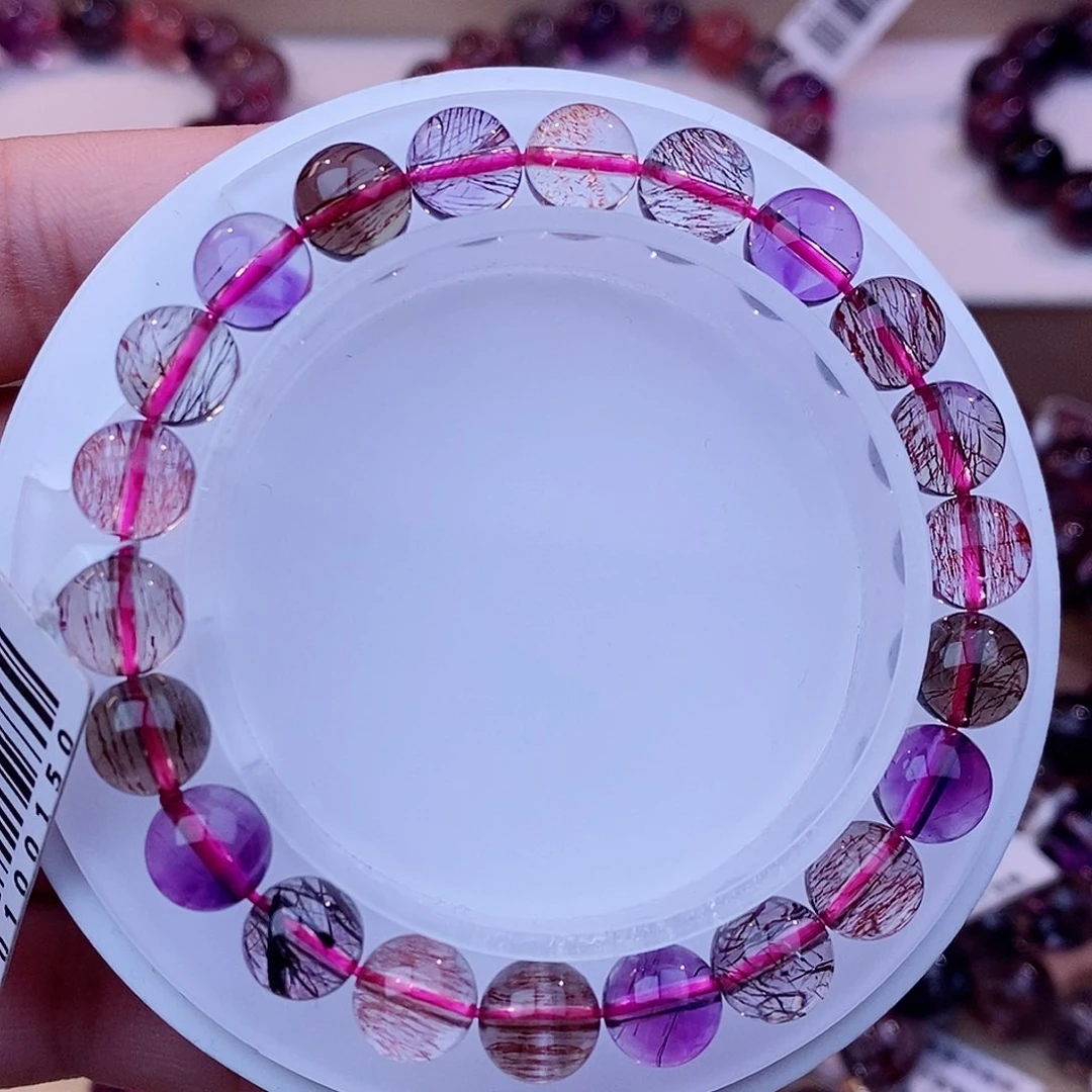 未镶嵌手串水晶黑加侖超七8+m