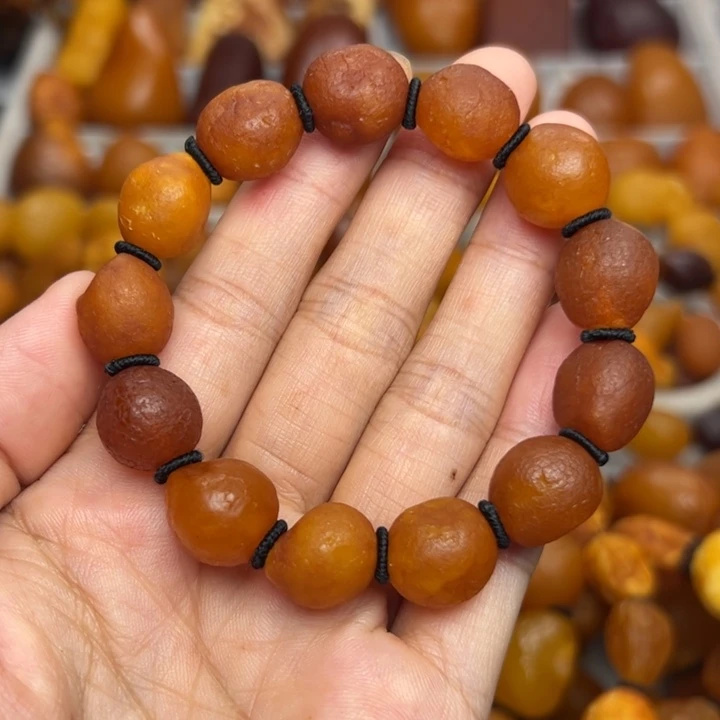 琥珀颈饰未镶嵌天然蜜蜡