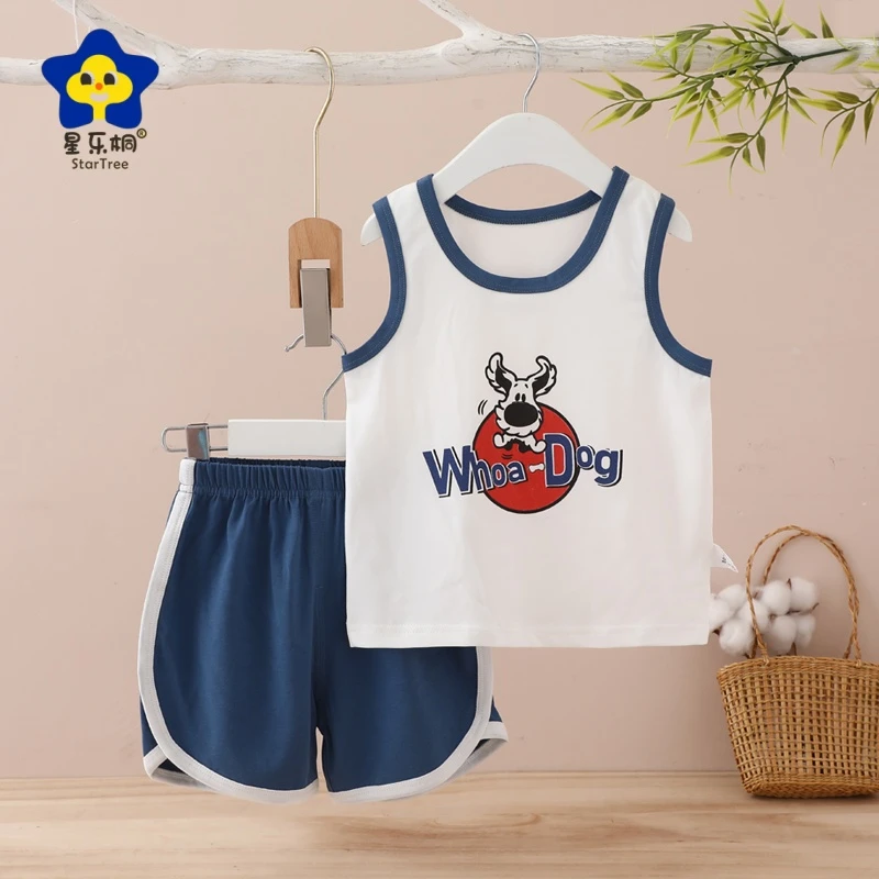 男女宝夏季冰柔棉背心套装-185