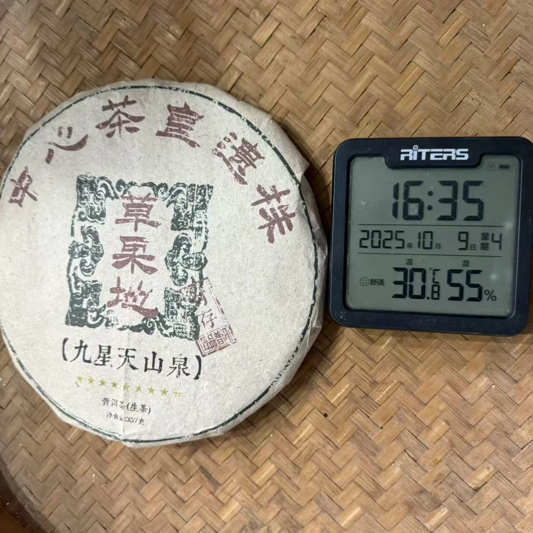2008年草果地九星天山泉中心茶皇普洱生茶饼357克M1497号10月9日