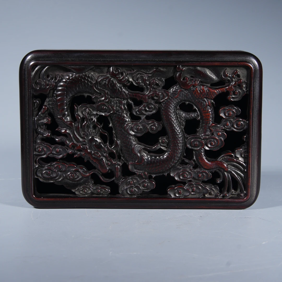 Tgz11 清代 红木龙纹盖盒