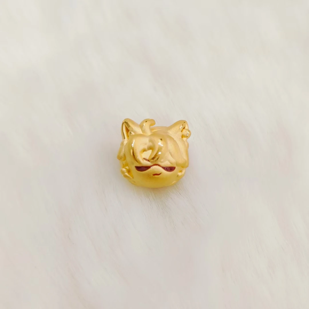 吉金珠宝 足金999盗墓笔记系列 黑瞎子烤漆款3D硬金转运珠手串
