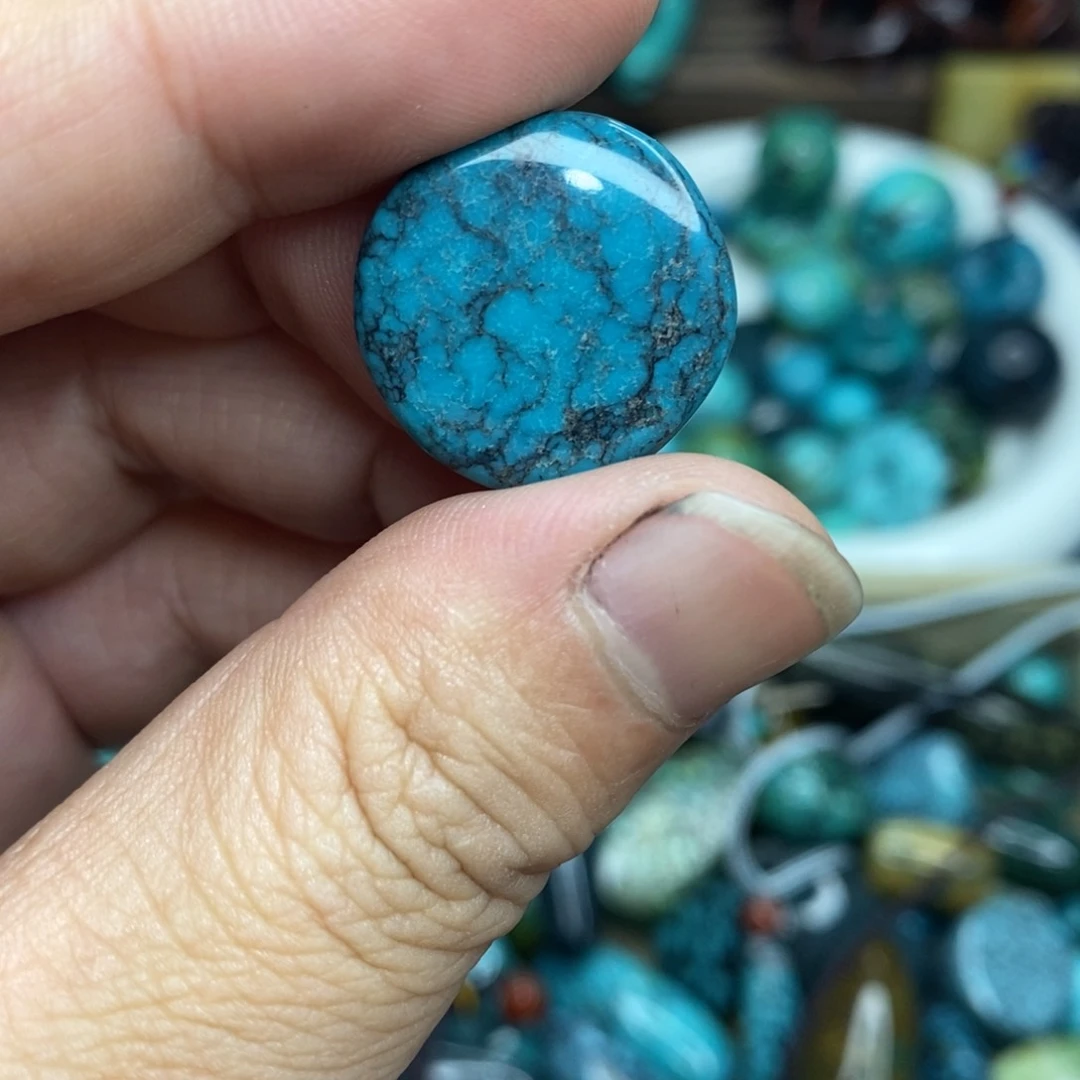 无非金属特色乌蓝花扣子