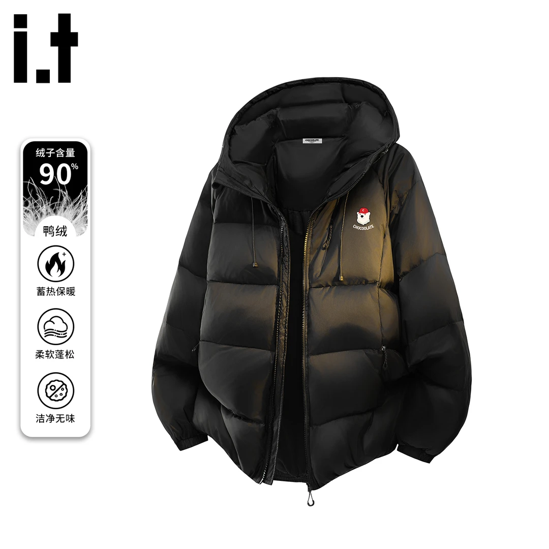 i.t:CHOCOOLATE加厚连帽羽绒服男士2025秋冬款90鸭绒轻薄保暖外套