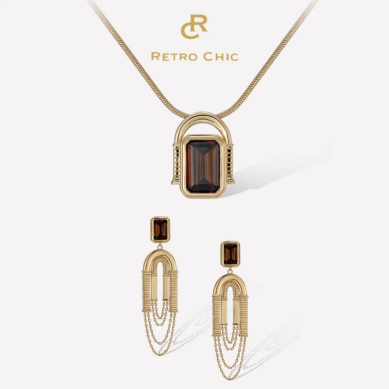 铜合金耳饰 RC RETRO CHIC 意大利复古时尚首饰 宙斯神庙流苏套装