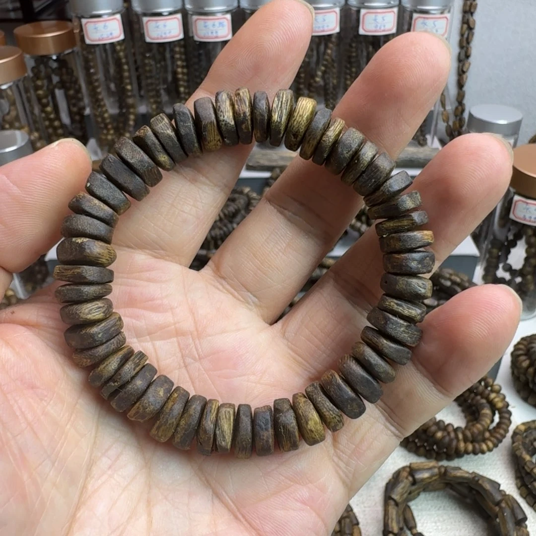 沉香碎屑沉香B****练奇楠钱串子单圈11MM发一
