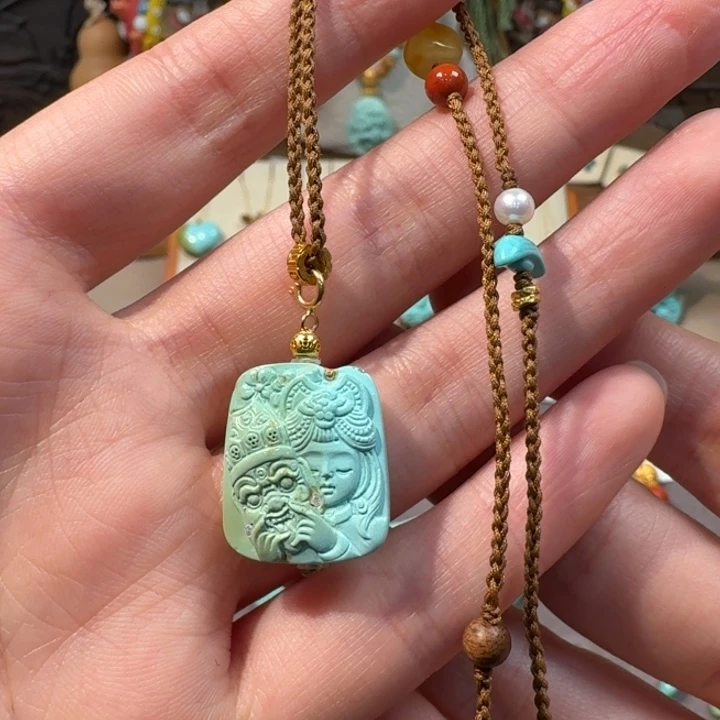 绿松石18K金镶嵌项链扎基拉姆