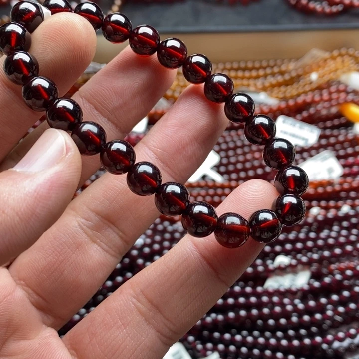 棒****手链未镶嵌石榴石8mm