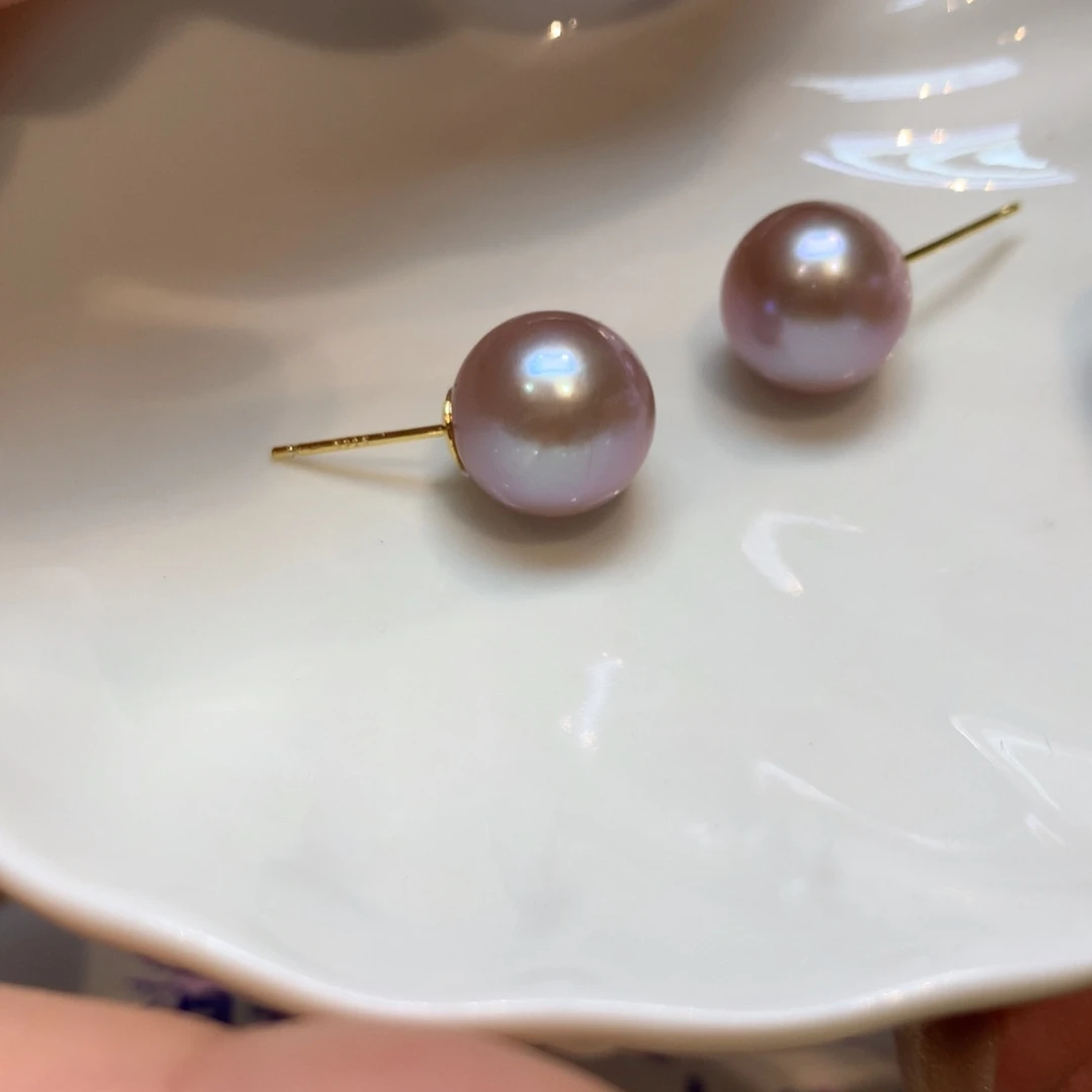 银S925镶嵌淡水珍珠耳饰