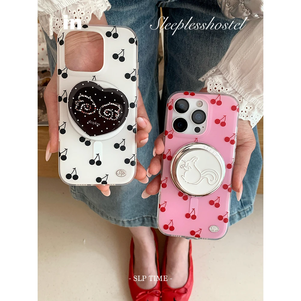 失眠招待所 cherry樱桃韩国ins风原创磨砂磁吸适用苹果17手机壳16