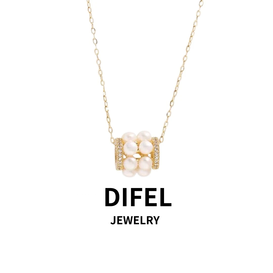 铜合金仿珍珠项链 DIFEL【幸福摩天轮】原创设计小蛮腰项链女小米珠