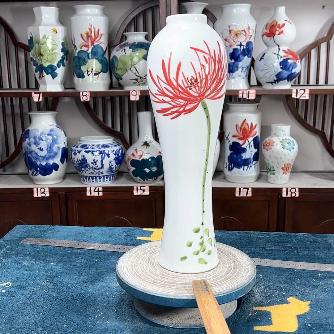 摆件景德镇陶瓷美红