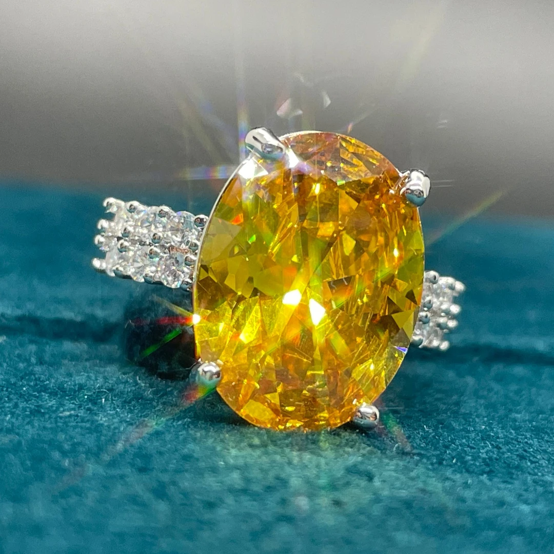 【南非库里南】NFKLN 高端奢华定制 黄色椭圆戒指 465