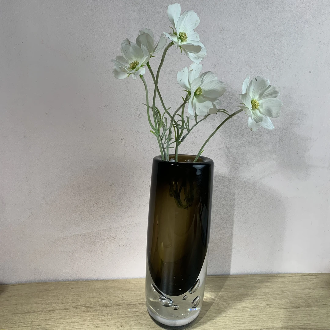 [豆豆]Z2-A579 欧式时尚简约深琥珀色加厚琉璃花瓶客厅专用花器