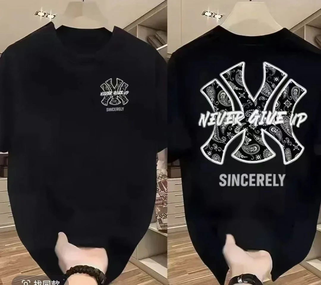 015潮牌男女同款圆领百搭印花T恤