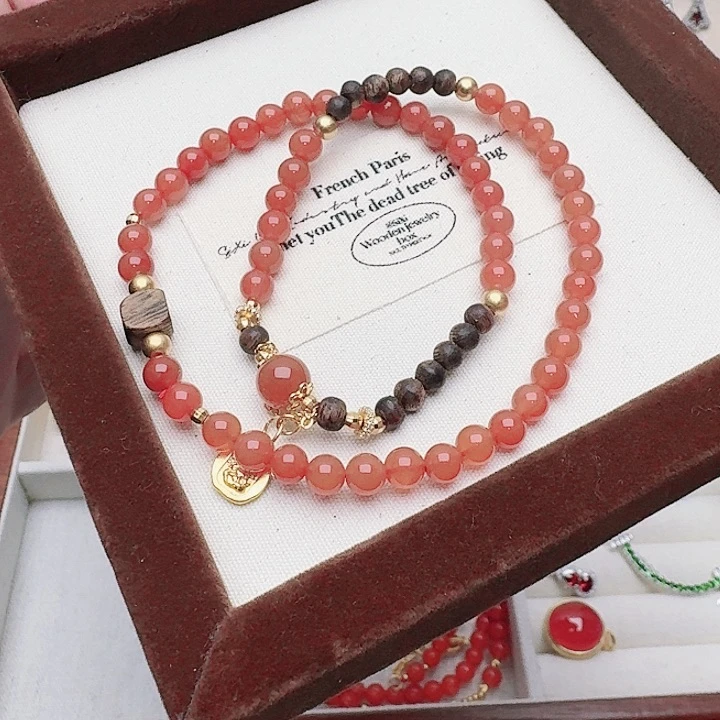 南红玛瑙颈饰合金手链