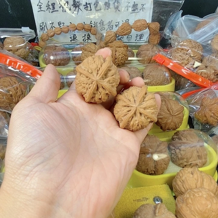 吊坠文玩核桃雨花石四棱38