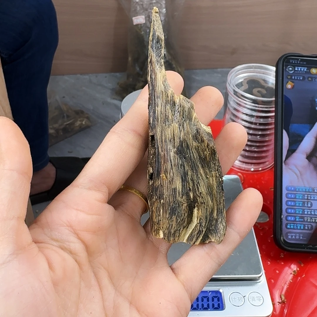 香料绿奇楠虫漏白棋19克