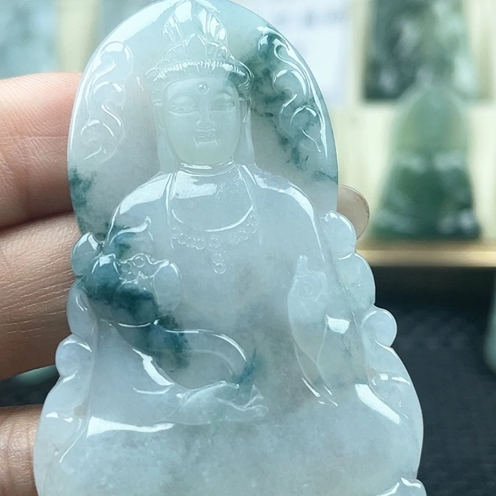 颈饰未镶嵌翡翠天然翡翠货观音
