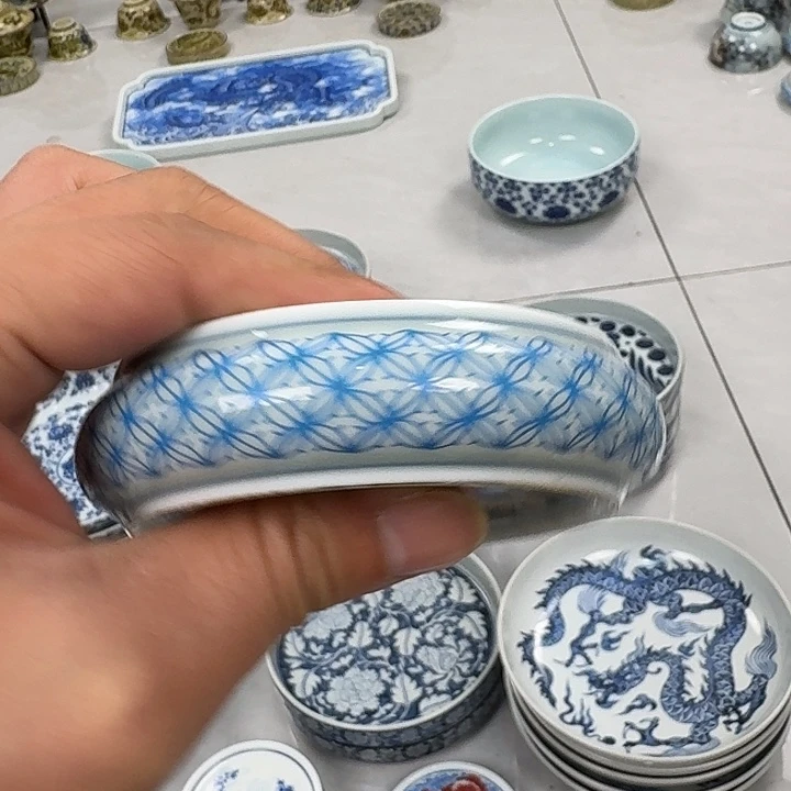 瓷片梦马杯垫景德镇